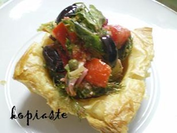 salad in puff pastry